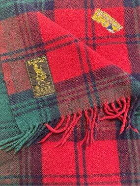 Royal Scot Highland Tartan Tweed Pure Wool Throw Plaid Royal Stewart Red